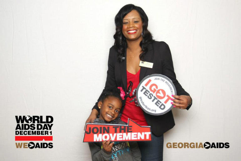 In the community for World AIDS Day (with the mini-me).